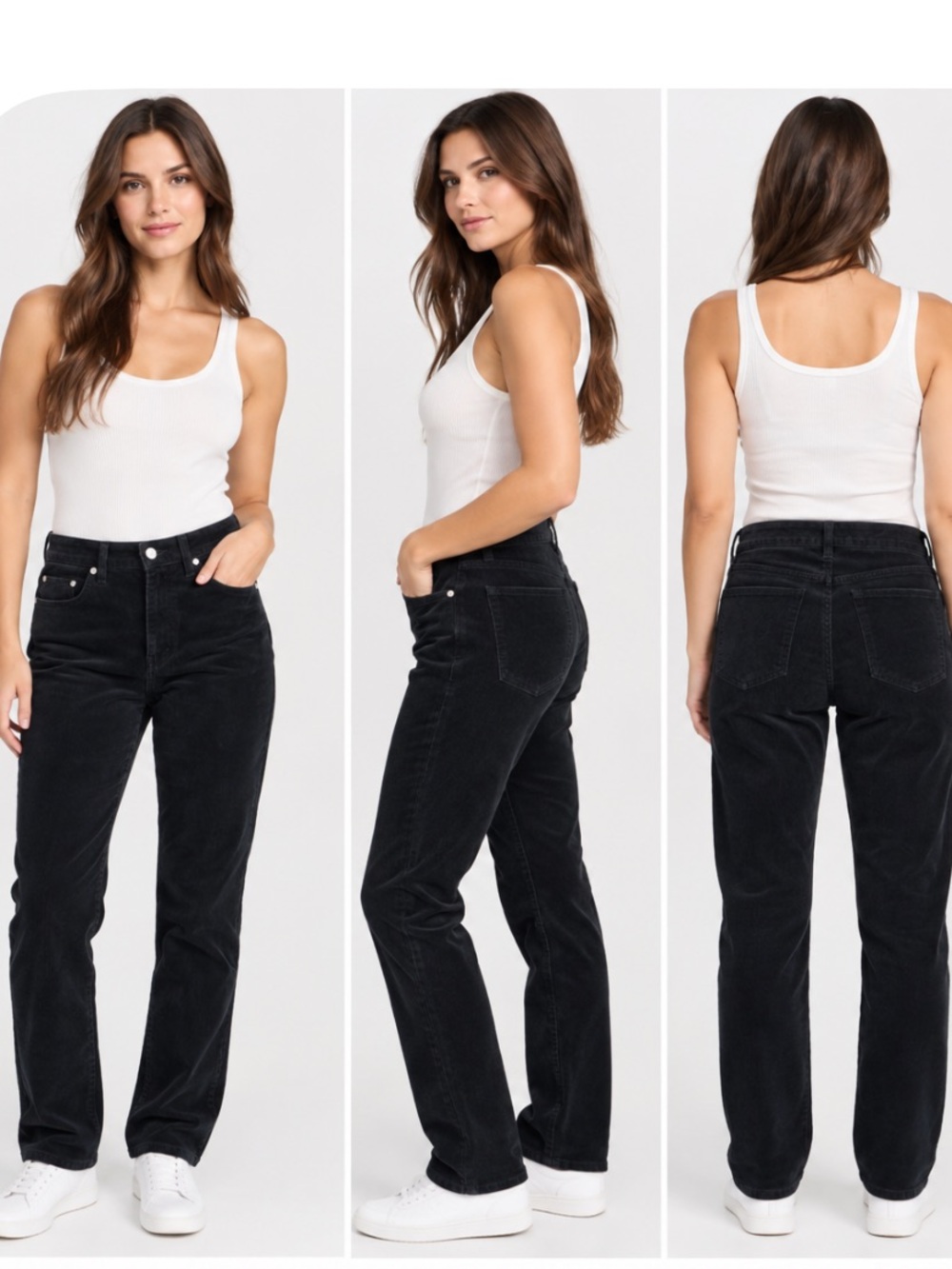 Sandro Skinny Corduroy Jeans in Black Waist 32